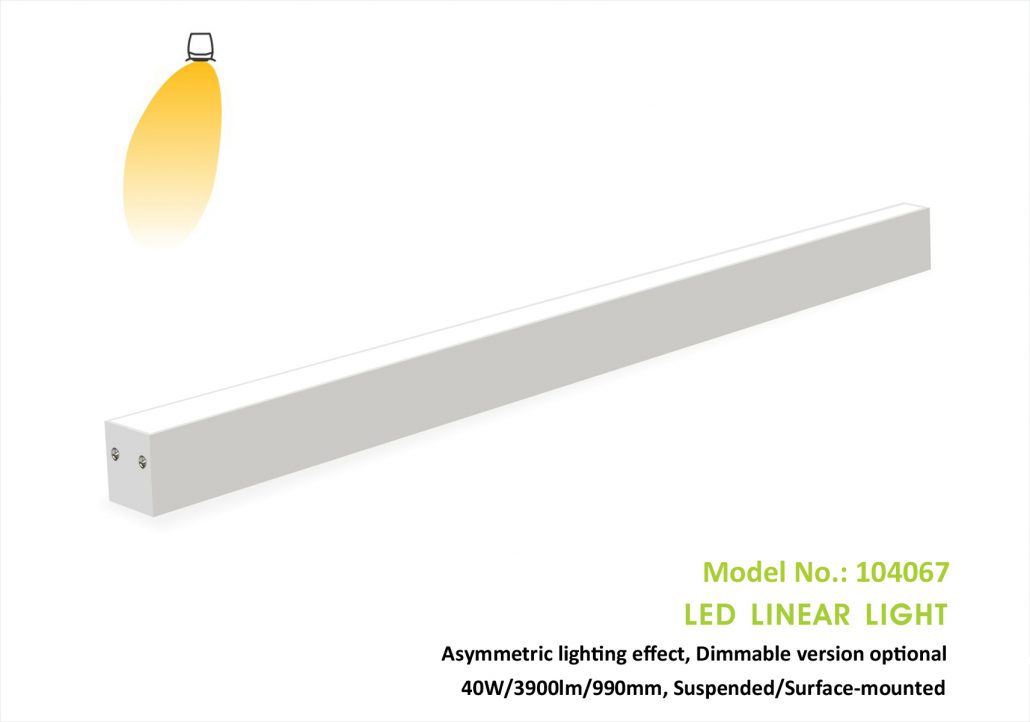 Asymmetric Led Linear light 104067P, 40W, 40x67mm