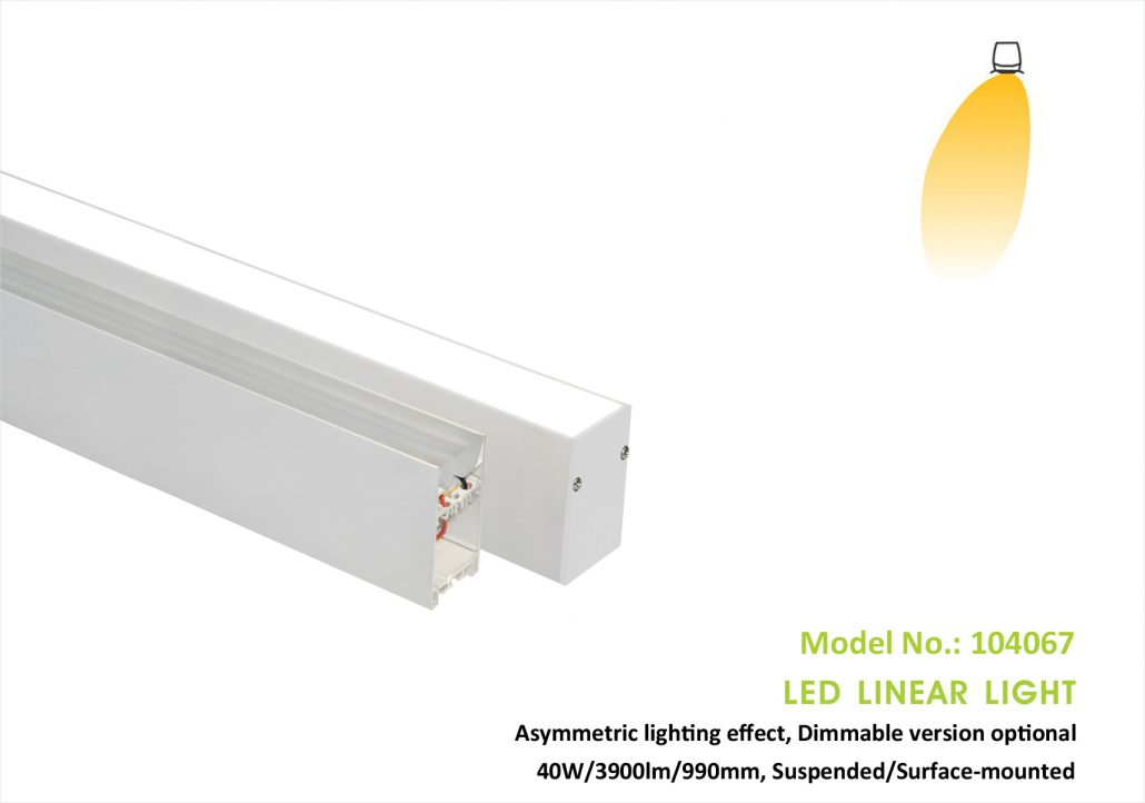 Wall-washing effect Asymmetric Linear light 104067P,40w,40x67mm