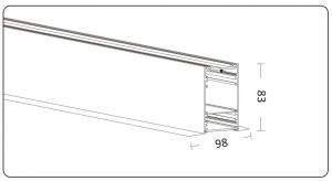 Dimension of recessed/flush-mounted Led Linear Light 105083T